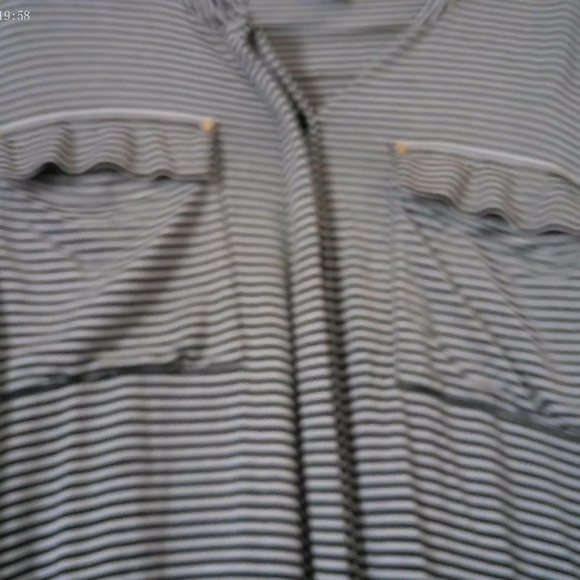 Black & White Striped Button Cardigan SZ XL by Lauren Ralph Lauren - Picture 3 of 8